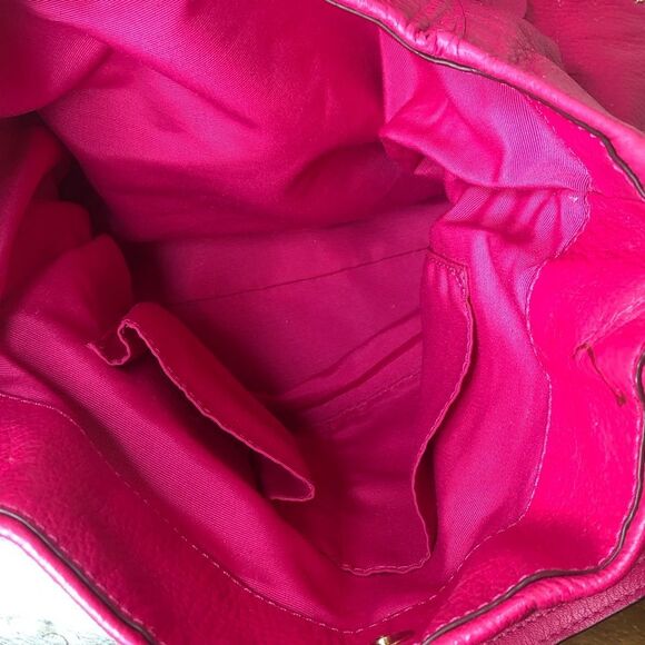 COACH Madison Phoebe Tumbled Hot Pink Leather 3 Section Shoulder Bag VINTAGE - Picture 15 of 17